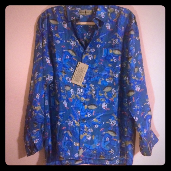 Robert Stock NWOT Silk Football shirt - Picture 7 of 7
